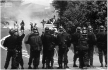 Anti French Nuclear Testing Riots, Papeete Airport, Tahiti, 1995.