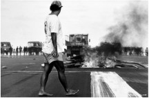 Anti French Nuclear Testing Riots, Papeete Airport, Tahiti, 1995.