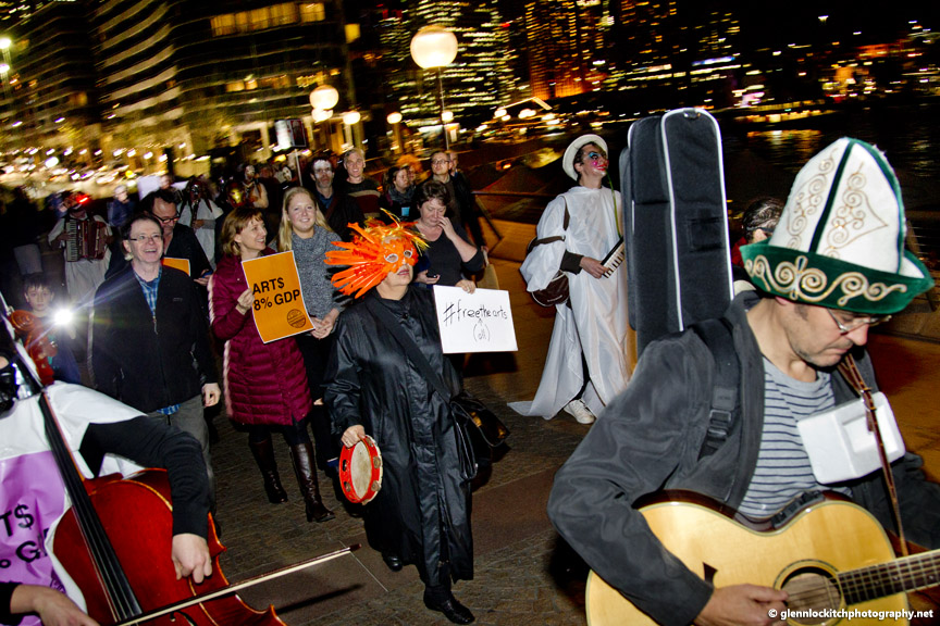 Free the Arts Protest. Sydney Opera House. © Glenn Lockitch 2015