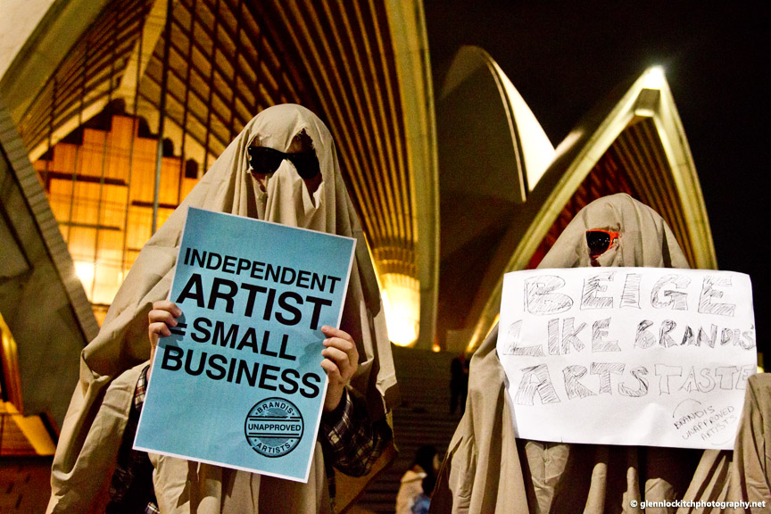Free the Arts Protest. Sydney Opera House. © Glenn Lockitch 2015
