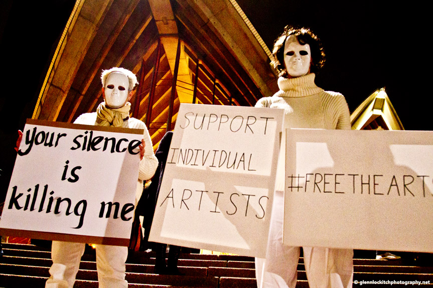 Free the Arts Protest. Sydney Opera House. © Glenn Lockitch 2015
